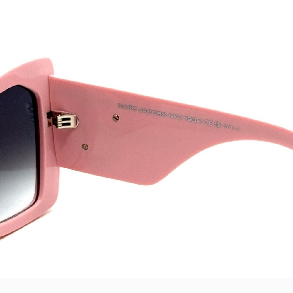 NIB Marc Jacobs Pink Sunglasses with Silver Accent Full Inclusion - Picture 5 of 12